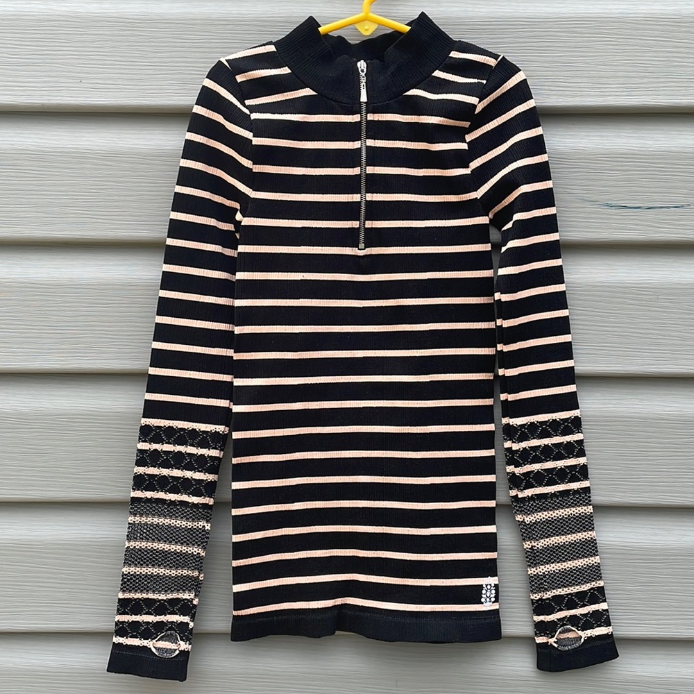 FP Movement Striped Quarter-Zip Top